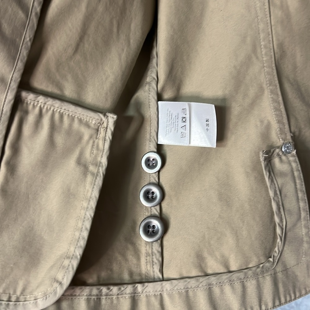 Eddie Bauer Khaki Ruffle Collar Safari Jacket with Ruffle Cuffs - MP - Picture 14 of 16